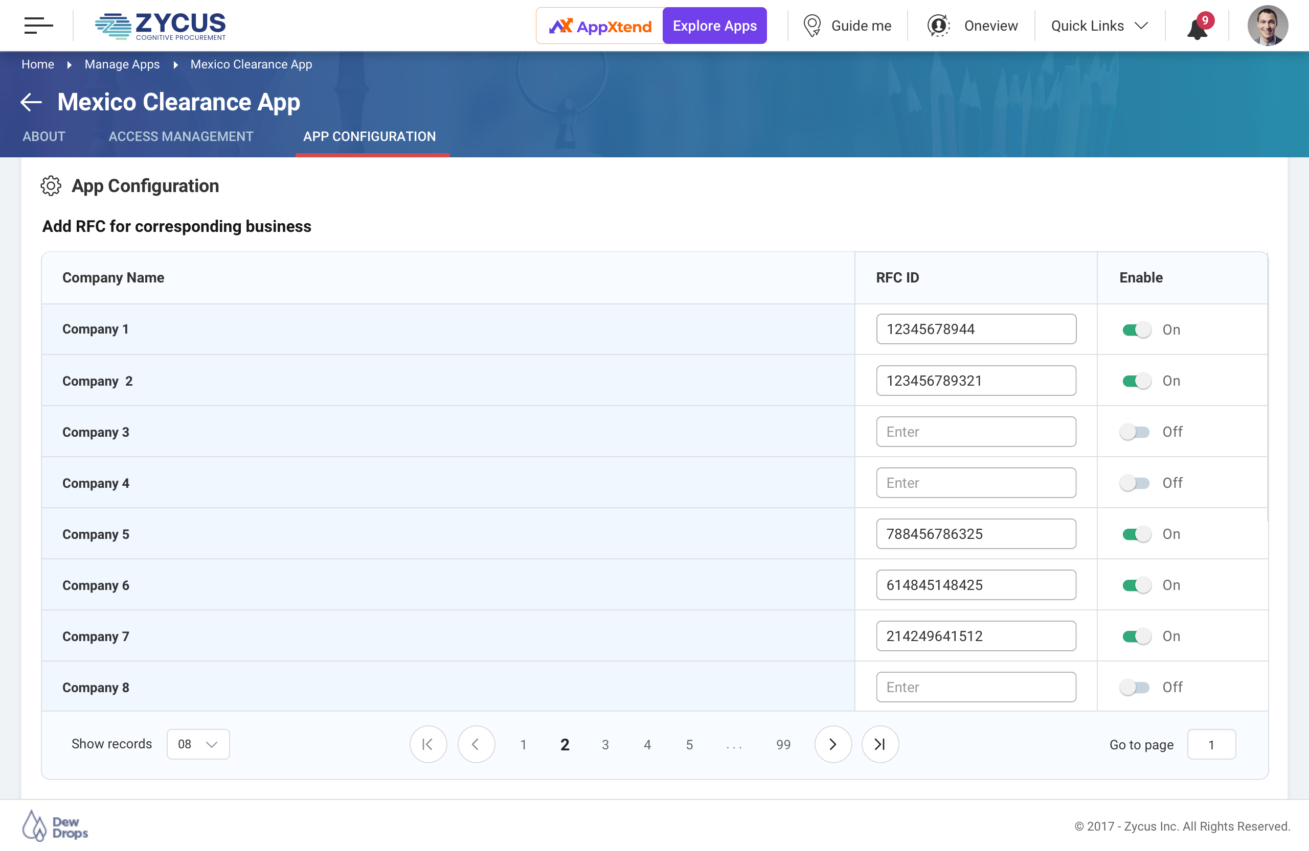 Mexico clearance - Zycus Appxtend Appstore