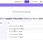 1. Select supplier to view information